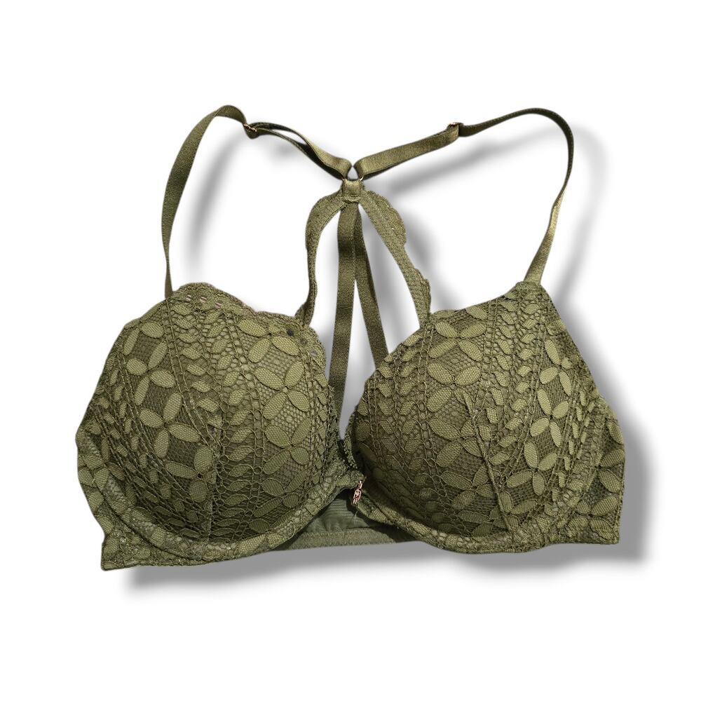 Victoria's Secret Olive Green Lace Push-Up Bra